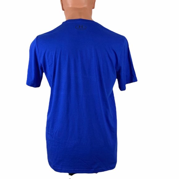 Sale🌿 Under Armour Wordmark Blue Cotton Sh Slv T-Shirt Men Size XXL 1364693 400 - Picture 4 of 7